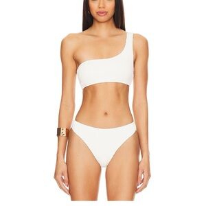 Tularosa Zelena Two piece One-Shoulder White Bikini Set